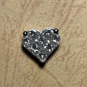1/2 Carat Diamond 💎 Pave Heart Pendant Silver Necklace Charm